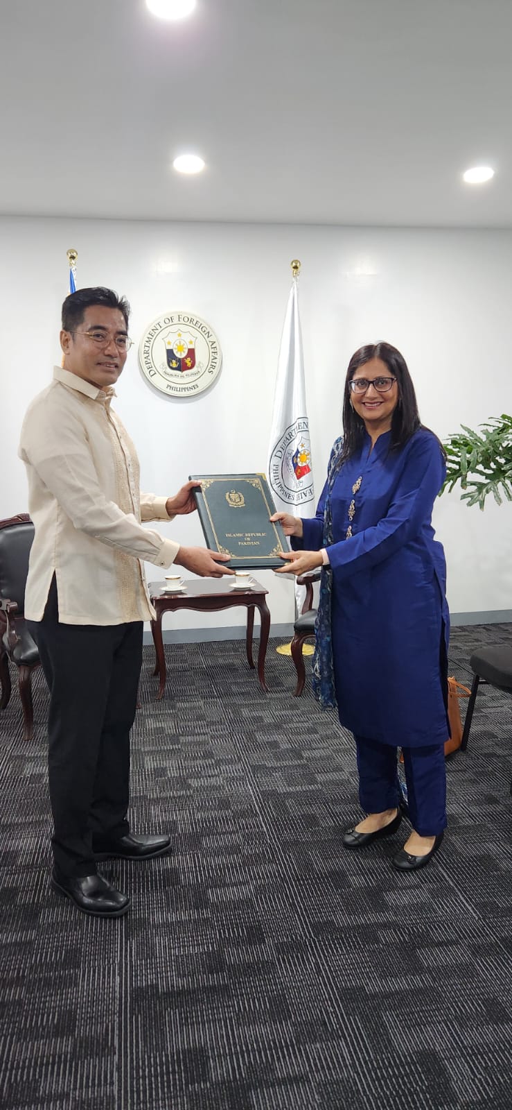 Dr. Asima Rabbani Presents Copies Of Her Credentials To DFA Chief Of Protocol